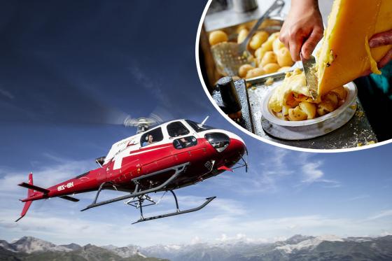 Helikopterflug & Raclette -  inkl. Raclette-Plausch für 2 Personen | 18 Minuten Flug  [article_picture_small]